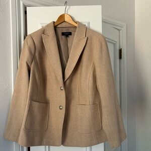 TALBOTS: WIDE HERRINGBONE CLASSIC SHETLAND BLAZER